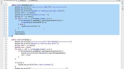 Aplikasi kelola data nasabah ATM 4 (ubah Dan Cari Data) - Algoritma dan pemrograman