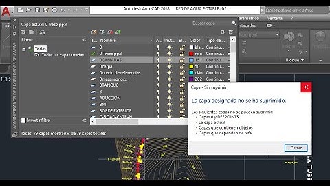 AUTOCAD - NO ME DEJA ELIMINAR CAPAS EN AUTOCAD, LA CAPA DESIGNADA NO SE HA SUPRIMIDO