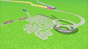 ALL REALISTIC EXPRESS TRAINS PASSING WITH RISKY BUMPY ZIG ZAG⭕️CIRCLE RAILROAD RAILWORK BEANG DRIVE