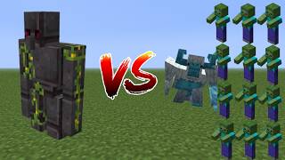 10 Netherite Golems vs Massive Zombie Army Minecraft