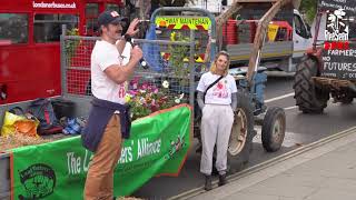 Protesters gathered in Parliament Square to demand a better UK food and farming system (2022)