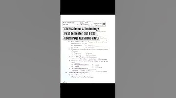 Std 9 Science & Technology 2 First Semester  Set B SSC Board PYQs QUESTIONS PAPER @Nextdoortonotes