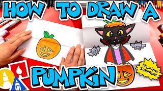 how to draw a pumpkin vampire kitten folding surprise