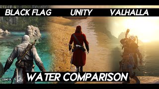 AC Valhalla WATER GRAPHICS Comparison VS AC Black Flag VS AC Unity | How realistic water looks ?