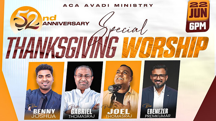 LIVE | Thanksgiving Service - 52 Years of Grace | ACA Church Avadi