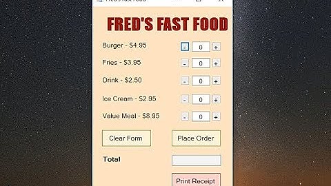 Visual Basic Tutorial - Fast Food App (Part 1/2)