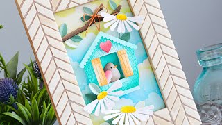 Coloring Die Cuts and Building a Birdhouse Scene @NinaMarieTrapani