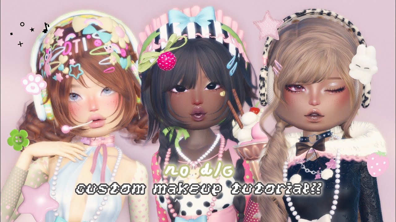 𓍢ִ໋ no dlc cute dti custom makeup tutorial☘️ - YouTube