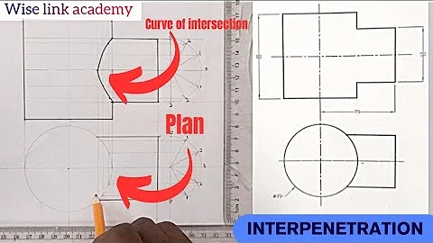 INTERPENETRATION ,INTERPENETRATION (curve of intersection) #interpentration #technicaldrawing