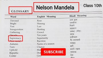 Nelson Mandela Long Walk to Freedom Word Meaning in Hindi | Nelson Mandela Word Meaning | Class 10 |