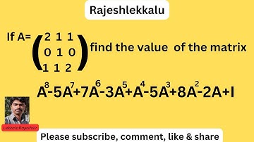 Cayley Hamilton  theorem problem part 5