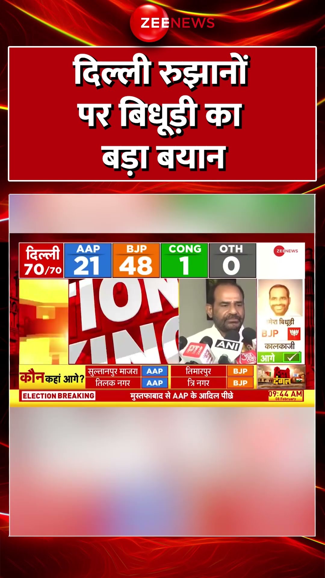 #Shorts : दिल्ली रुझानों पर #Bidhuri का बड़ा बयान #delhielectionresult2025 #shorts #rameshbidhuri