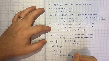 How to show that if |z| = 1, then |w| = 1 for w = (az + bz^-1)/(bz + az^-1)