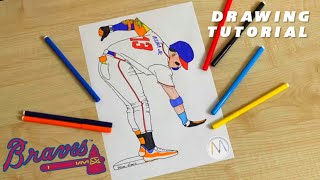 How to draw BASEBALL PLAYER / How to draw Ronald Acuña Jr 13 / Drawing tutorial screenshot 5