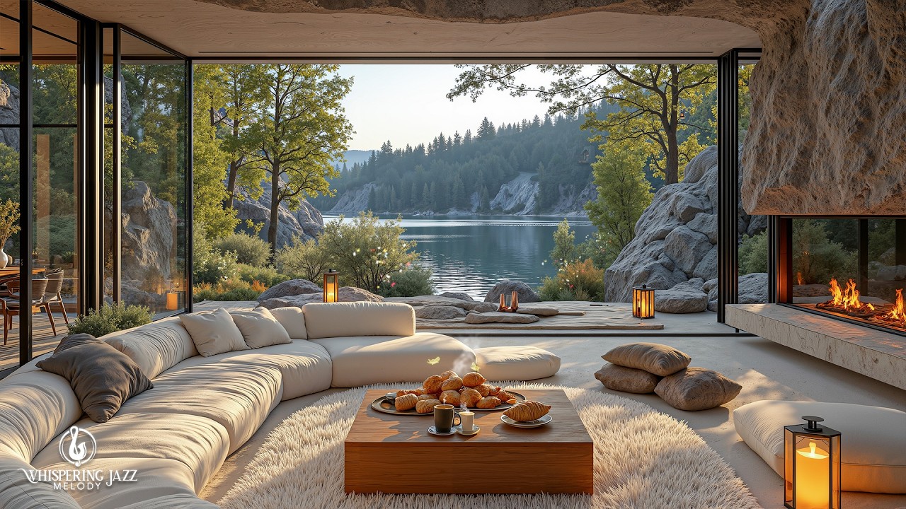 Спокойный Утренний Джаз В Гостиной | Нежная Джазовая Атмосфера В Уютной Кофейне Для Снятия Стресс...