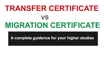Transfer  certificate vs Migration certificate , difference #migration