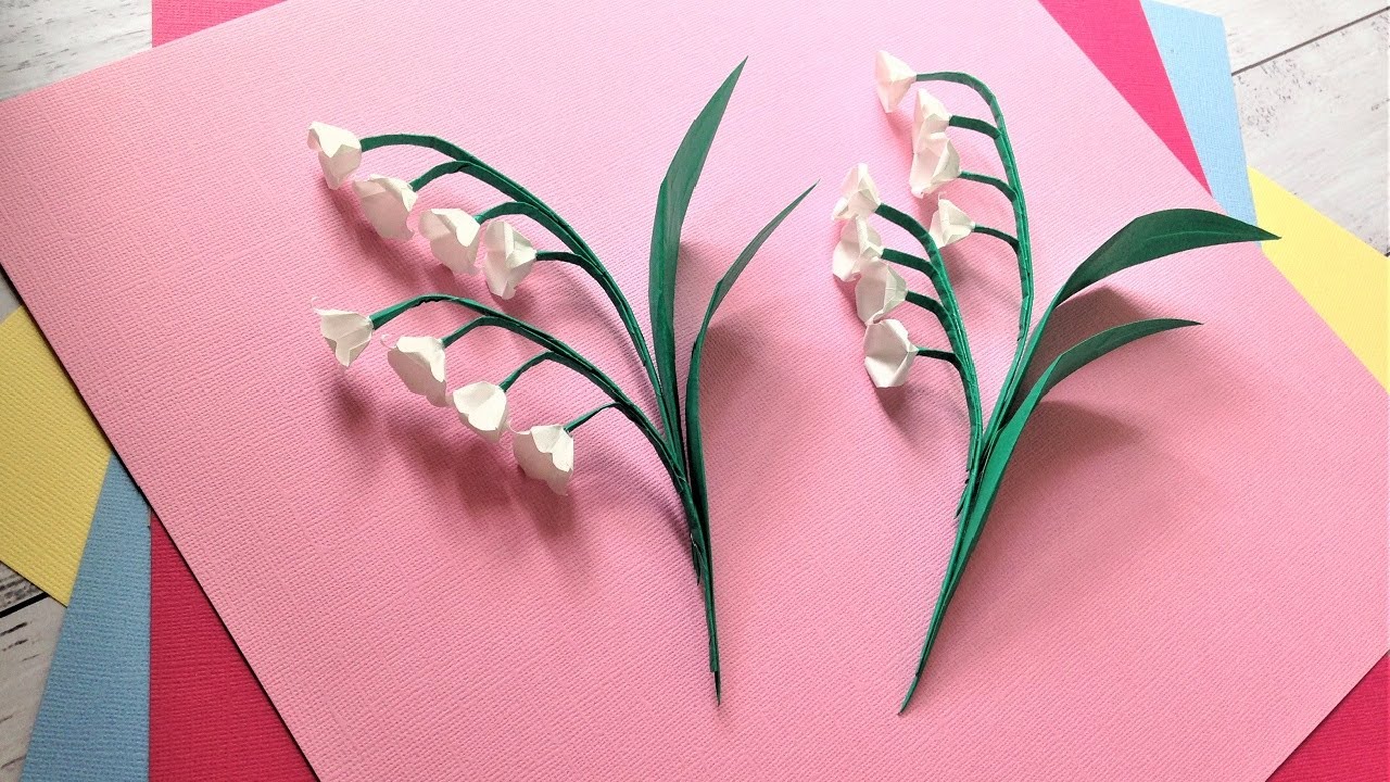 4月16日誕生花を工作 スノーフレーク 鈴蘭水仙 ムシトリナデシコ 虫取撫子 レンゲツツジ 花言葉 折り紙 すずらんの花 立体の 折り方 Origami Lily Of The Valley Flowers Tutorial 介護士しげゆきブログ