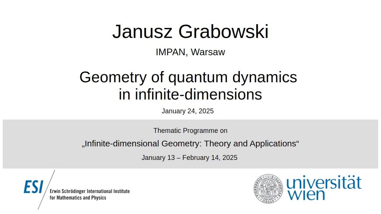 Janusz Grabowski - Geometry of quantum dynamics in infinite