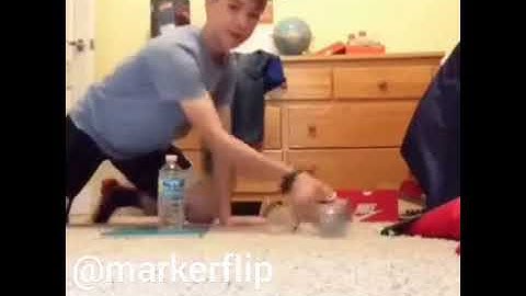 2 in a row cap on cap with bottles - channel legit midget trickshots