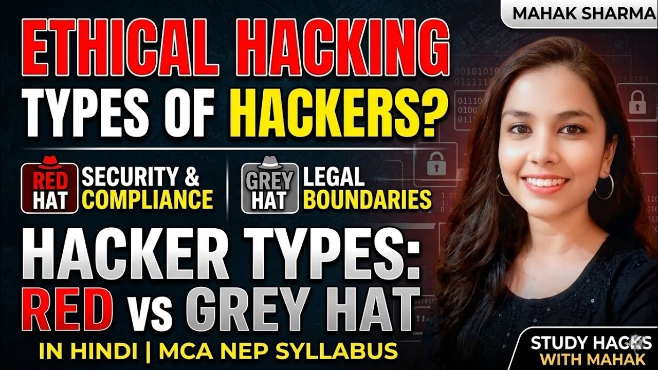 Red Hat vs Grey Hat Hackers: जानोगे नहीं तो पछताओगे! 🚨 Ethical Hacking in Hindi | MCA NEP