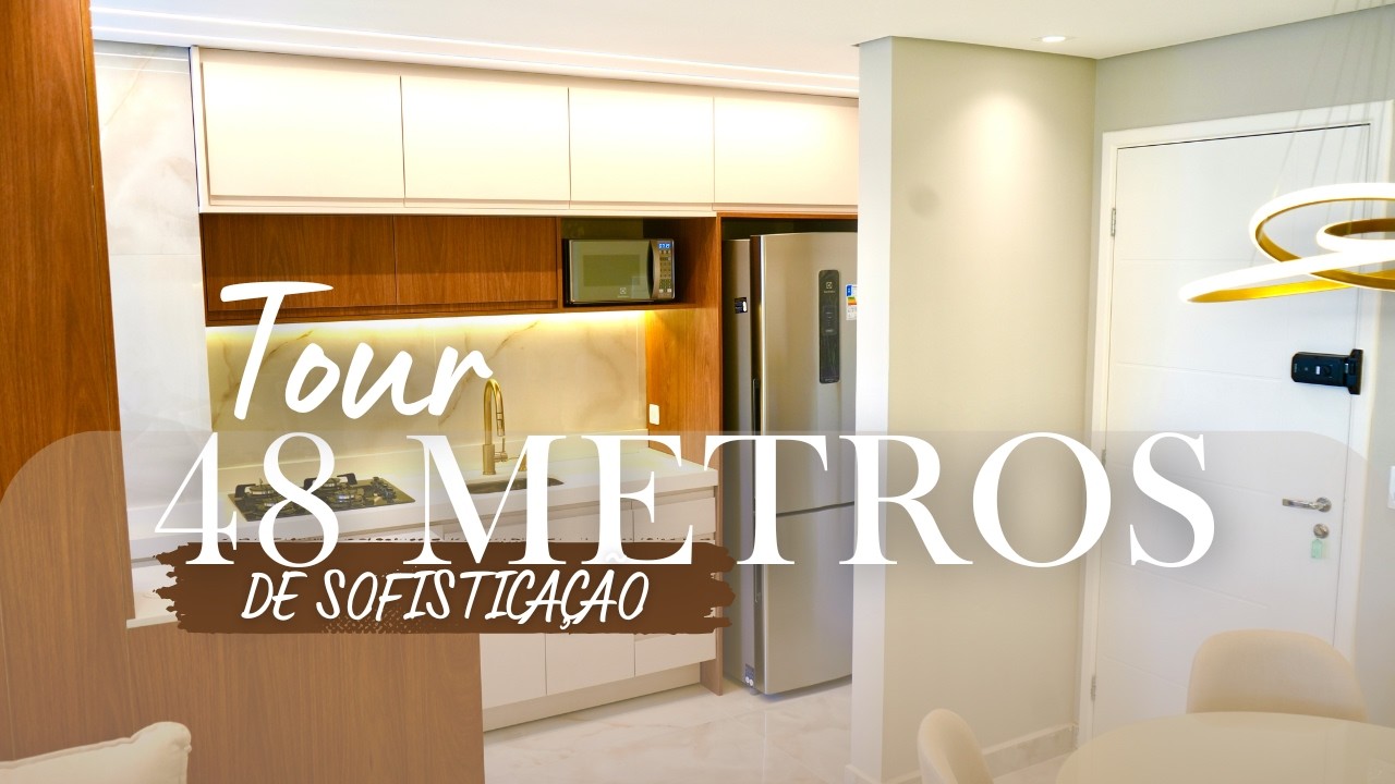 TOUR PELO APÊ CLEAN DE 48M2 | PROJETO DA NAY BERNARDO | 2 DORMS COM VARANDA