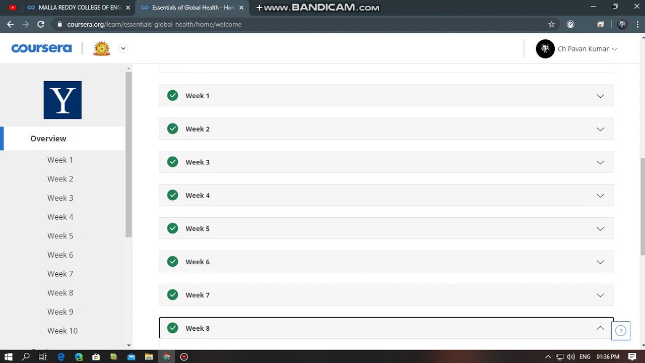Essentials of Global Health Week 6-9 Quiz Answers ...