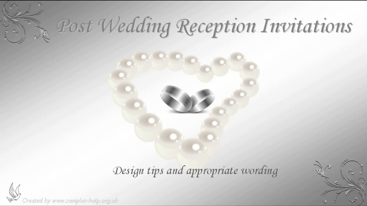 Post Wedding Reception Invitation Wording YouTube