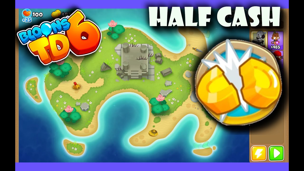 Bloons TD 6 Ilha de Lótus Metade do Dinheiro Lotus Island Half