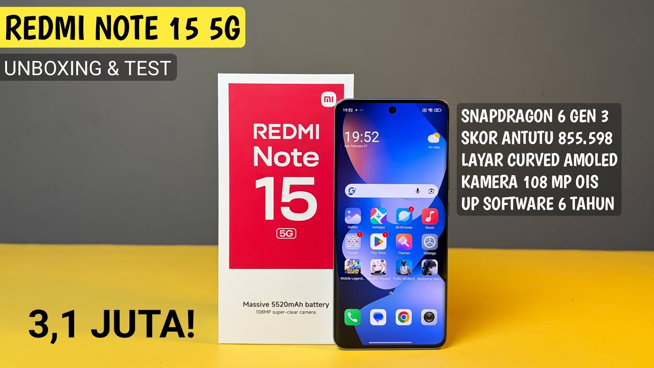 CUMA 3,1 JUTAAN! Unboxing Redmi Note 15 5G + Gaming Tes!