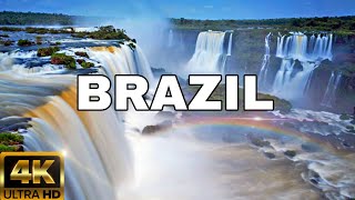 FLYING OVER BRAZIL (4K UHD) - AMAZING BEAUTIFUL SCENERY &amp; RELAXING MUSIC