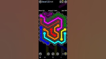 How To Solve Flow Free Hexes Rainbow Pack Level 22 8x8  Board Walk Through Solution Walkthrough