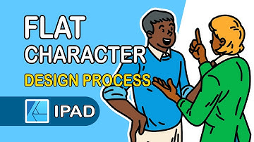 how to create flat business character illustration process. affinity designer 2 for ipad