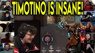 Valorant Streamers React To 100T Timotino INSANE 4k Against Sentinels In VCT