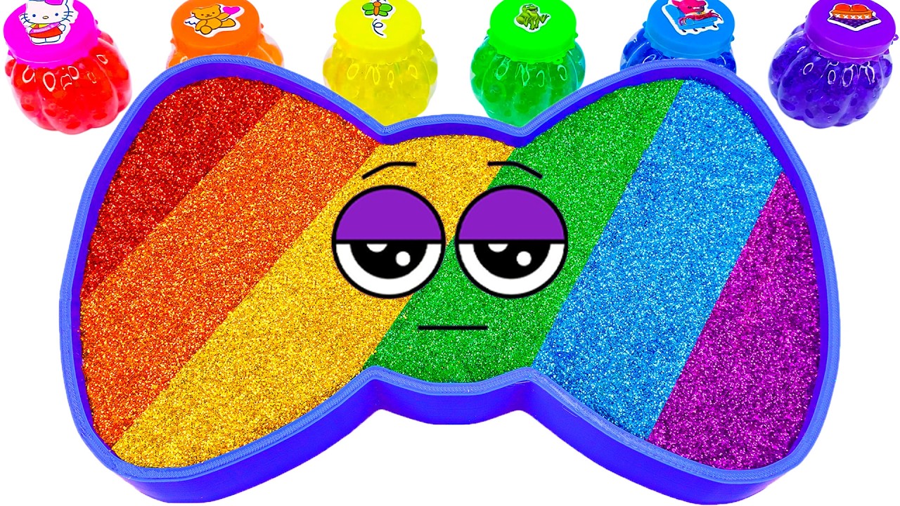 Video de slime ASMR: Cómo hacer una bañera con lazo de arcoíris y slime brillante