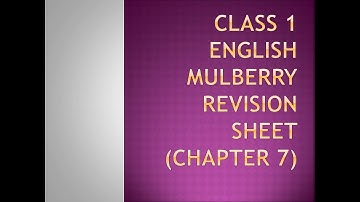 Class 1, English 2, Chapter 7, Revision by Sneha