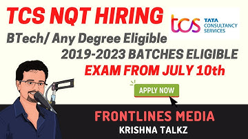 TCS NQT MASS HIRING JULY REGISTRATIONS || Any Graduate (BTech/ Degree) can apply || 2019-2023 batch