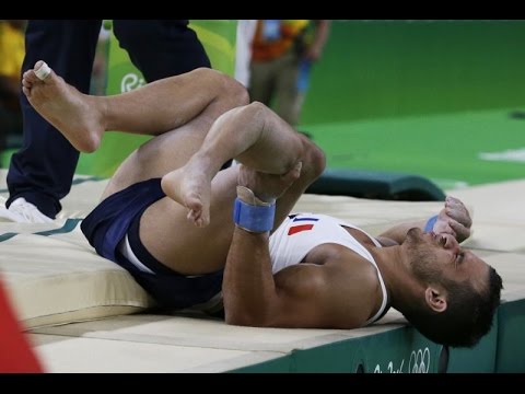Shocking | Full Video: French gymnast player Samir Ait Said breaks leg