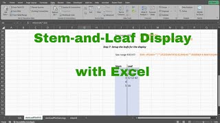 Excel - Stem-and-Leaf Display