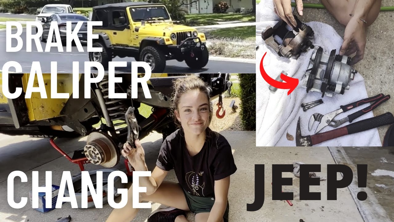 How To Change 2004 Jeep Wrangler Brake Caliper - DIY - YouTube