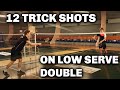Badminton - 12 DOUBLE TRICK SHOTS on LOW SERVE (short)