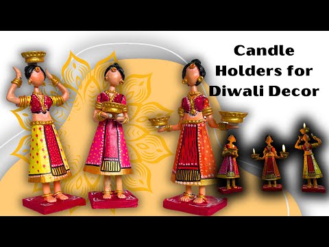 ✨🕯️ DIY Cute Candle Holder for Diwali 🎉 | Eco-Friendly 🌿 Festive Decor for Your Home 🏡