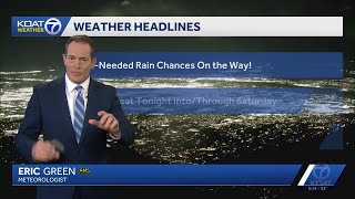 Much-needed chances of rain on the way later today, watching the northeast for severe threat