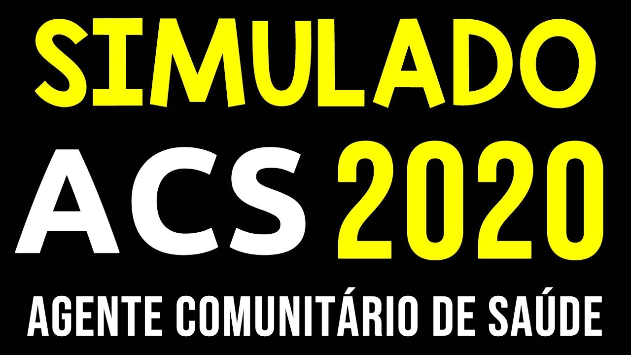 Simulado Agente Comunitário de Saúde ACS 2020 YouTube