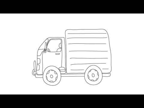 How to draw a Truck - Easy step-by-step drawing lessons for kids - YouTube