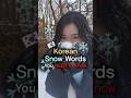 Learn Korean with Snow ❄️ in Korea🩵☃️🇰🇷 #learnkorean #korean #koreanlanguage