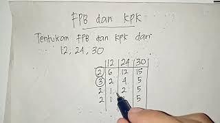 CARA MUDAH MENENTUKAN FPB DAN KPK DARI 12, 24, 30 DENGAN MENGGUNAKAN SATU TEKNIK | MATEMATIKA SD