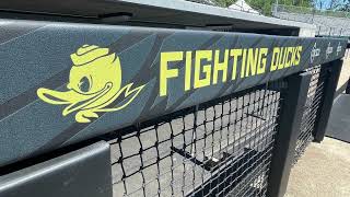 SportsVenuePadding.com | Univ. or Oregon Baseball | Graphically printed field wall padding