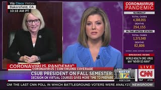 CSUB President Lynette Zelezny says moving classes online for fall semester will give campus time to