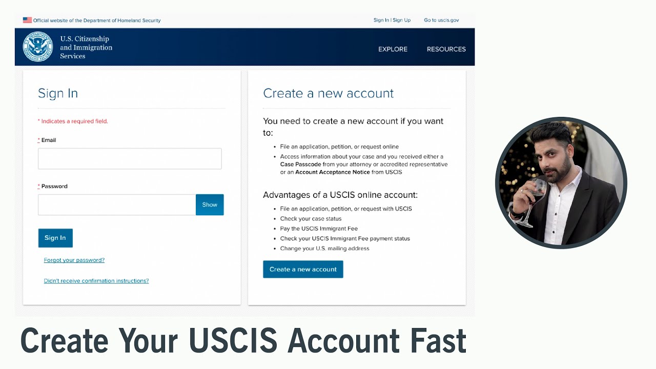 How to create USCIS online account (Step by Step) - YouTube