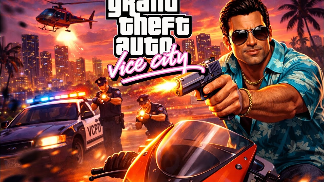 GTA Vice City 🚲 Highway Bike Flyover Driving | Full High Speed Scene